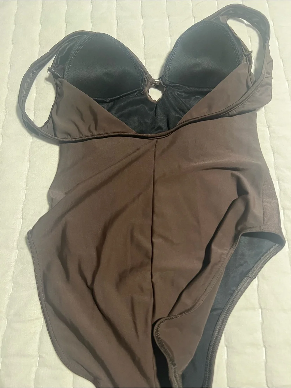 Style & Co. Brown One-Piece Swimsuit with Front Ring